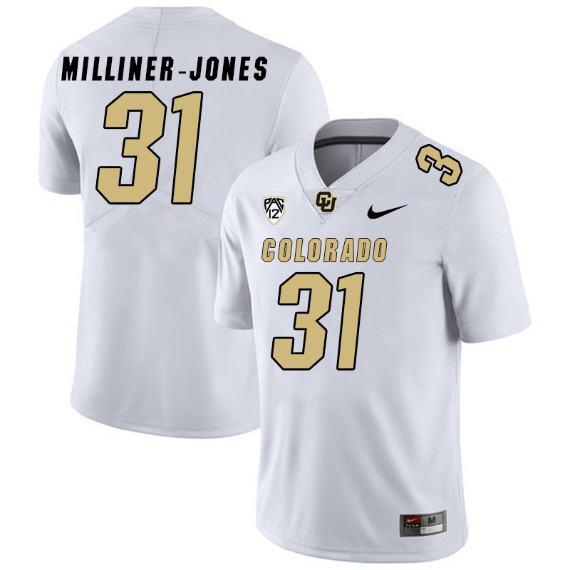 Men #31 Jaden Milliner-Jones Colorado Buffaloes College Football Jerseys Stitched Sale-White - Click Image to Close